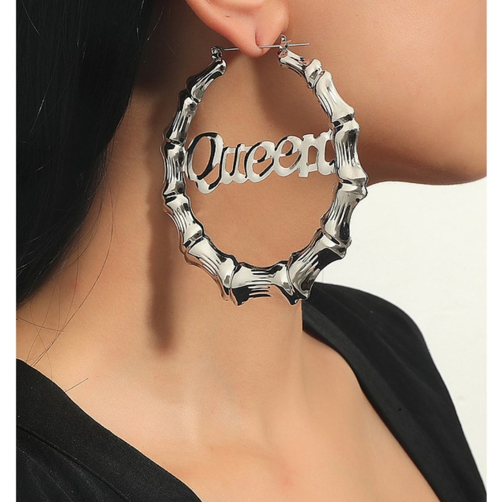 Queen Bamboo Earrings Silver or Gold